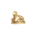 Pure Brass Miniature Nandi Idol | 2.2" x 2.6" x 1.6" | 260 gm | Travel-Size Temple Bull | Traditional Hindu Sacred Art | Portable Decor | Jaipurio
